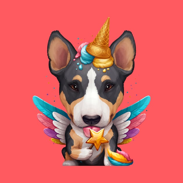 Tricolor English Bull Terrier Ice Cream Unicorn by stonemask