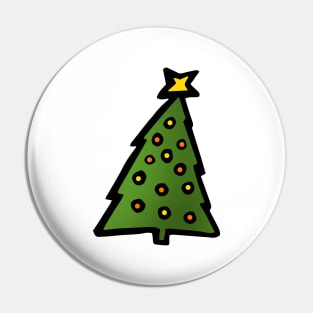 Christmas Tree Doodle Art Pin