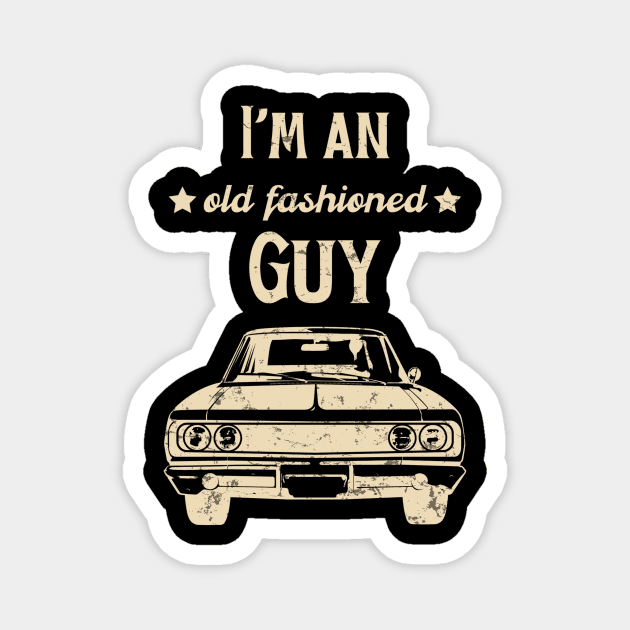 Old-fashioned Guy Old Cars Classic Car Lover Magnet by Foxxy Merch