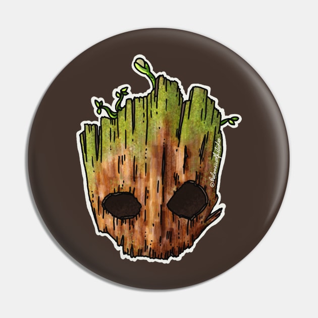 Baby Groot Skull Pin by TheLoneWolfStudio