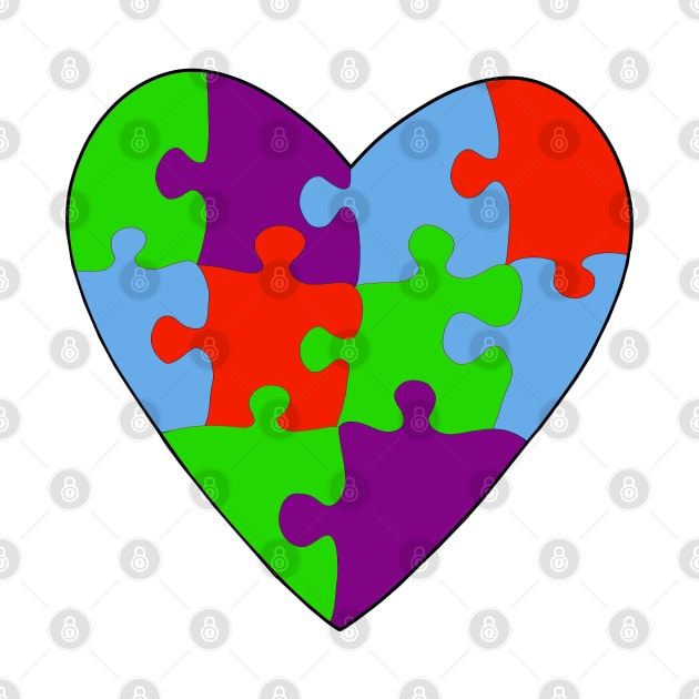 Asperger's Syndrome Heart Colorful Puzzle by DiegoCarvalho