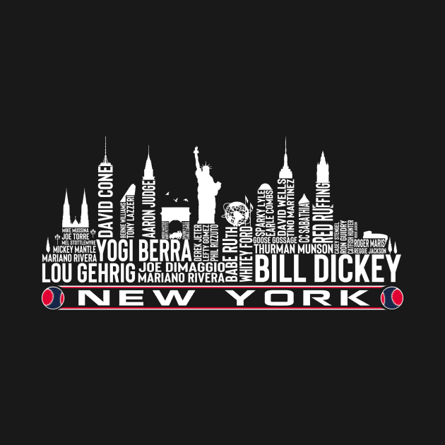 New York Baseball Team All Time Legends New York City Skyline New York by Baswan D'apparel Ish