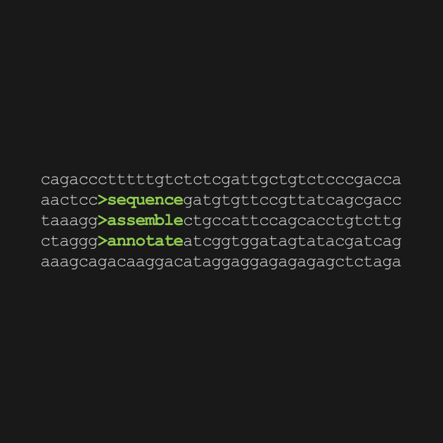 Bioinformatics Genome Sequence Assemble Annotate DNA Green by MoPaws