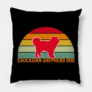 Caucasian Shepherd Dog Vintage Silhouette Pillow