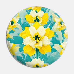 White Yellow Daffodil Fantasy Pin