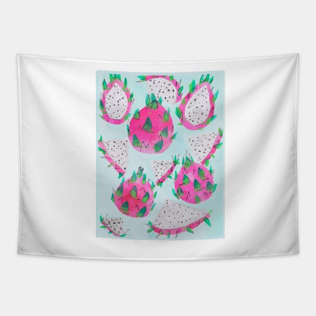 Dragon fruit illustration Tapestry by SanMade