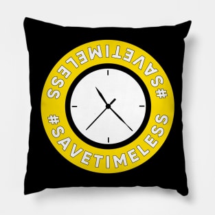 Save Timeless Clock Logo Pillow