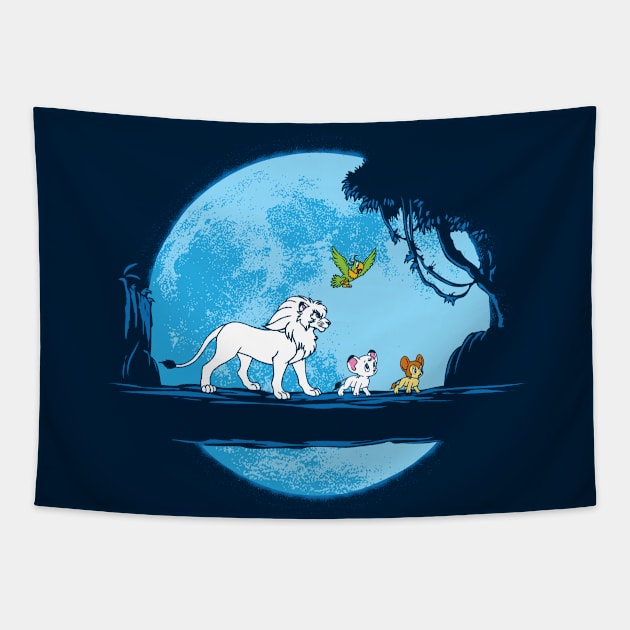 Lion Moonwalk Tapestry by Daletheskater