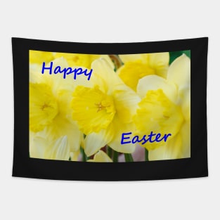 Narcissus  'Saint Patrick's Day'   Daffodil with Happy Easter message Tapestry