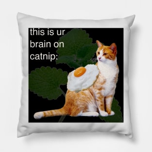 this is ur brain on catnip Pillow