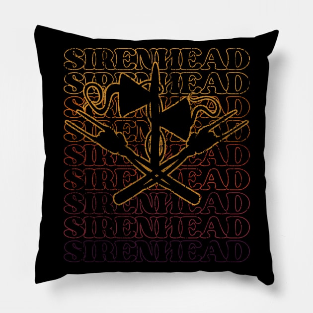 Scary Siren Head meme vintage rock and roll hands Pillow by opippi