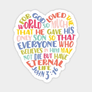 John 3:16 For God So Loved Magnet