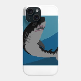 Pixel Megalodon - White Phone Case