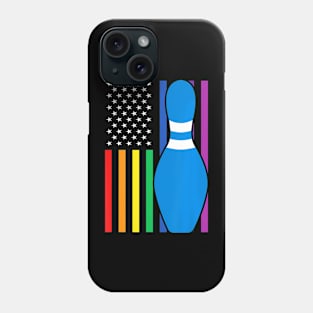 Gay Bowling LGBT  American Flag USA Pride Bowlers Phone Case