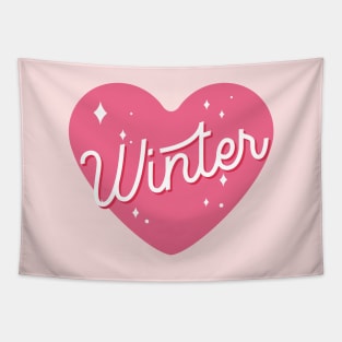 AESPA Winter name heart MY text typography | Morcaworks Tapestry