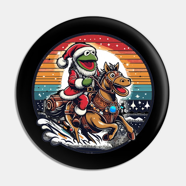 Muppet Riding on Santa's Horse Pin by AlephArt