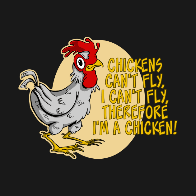 Chickens Can't Fly - Cartoon Chicken Flying by natebramble