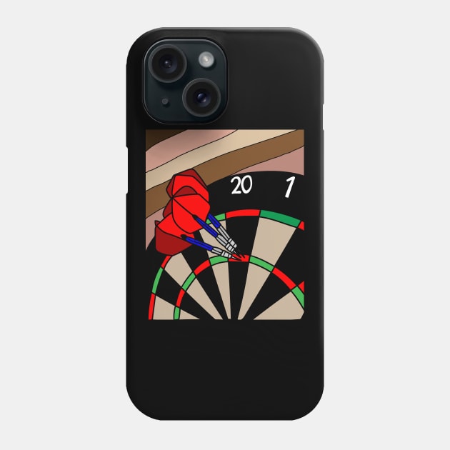 Dartboard Dart Player With Darts Arrows Phone Case by flofin