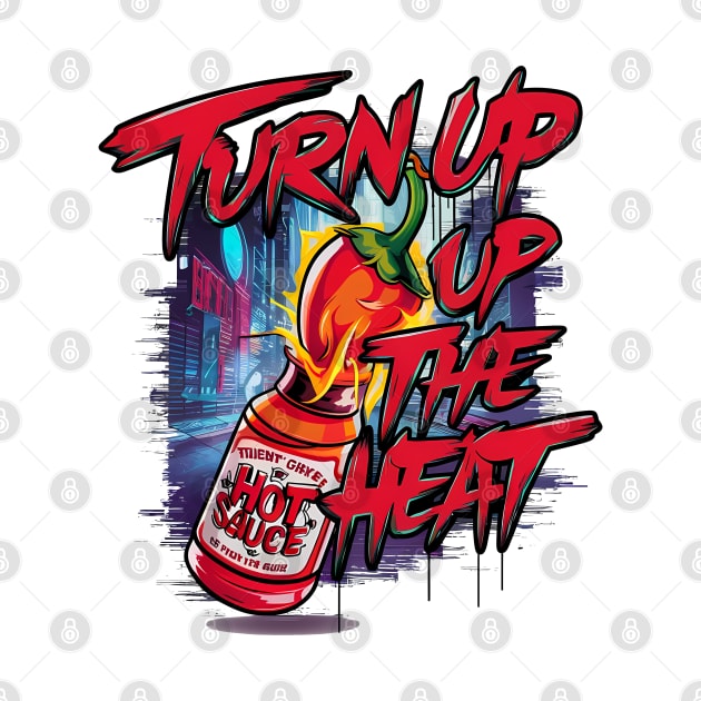 Turn Up The Heat, Hot Sauce Graffiti Design by RazorDesign234