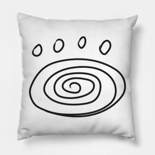 illustration of an abstract paw print Pillow