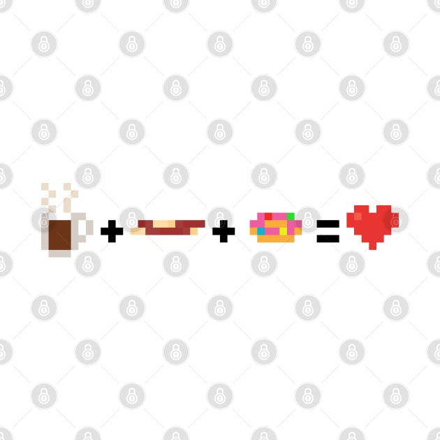 Morning Ritual Pixel Coffee Bacon Donut Love by gkillerb