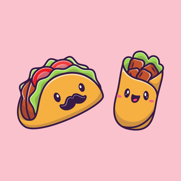 Cute Taco And Burrito Food by Catalyst Labs