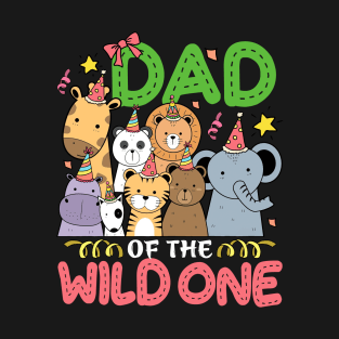 Dad of the Wild One Zoo Birthday Safari Jungle Animal T-Shirt