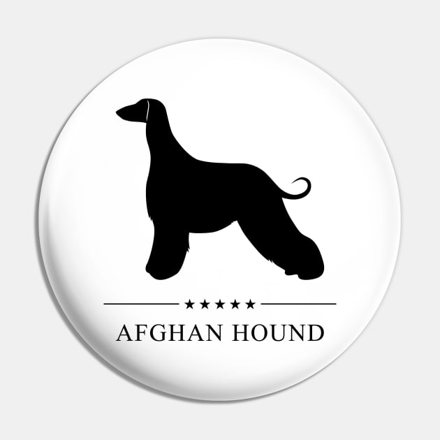 Afghan Hound Black Silhouette Pin by millersye