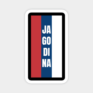 Jagodina City in Serbian Flag Colors Vertical Magnet