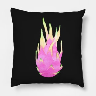 Watercolor pink pitahaya or dragon fruit Pillow