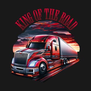 King of the Road - Red Semi Truck Tribute T-Shirt