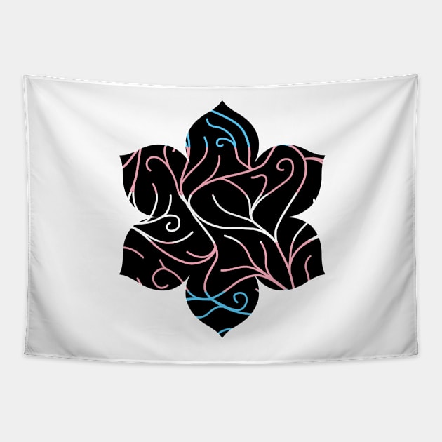 Black Velvet, Transgender Flag Vines Tapestry by StephOBrien