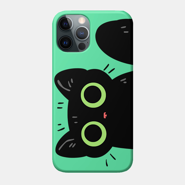 Cute Lil Black Cat - Black Cat - Phone Case