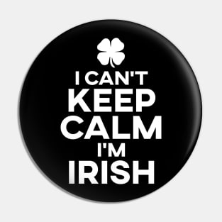 'Keep Calm Irish Lucky' Cool St. Patrick Day Shamrock Pin