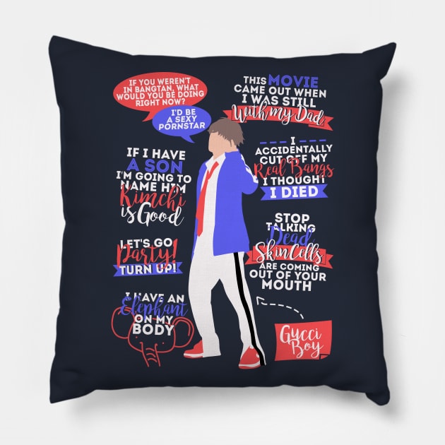 BTS Taehyung Quotes Pillow by ZeroKara