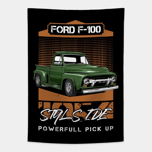 Retro F-100 Truck Tapestry by milatees