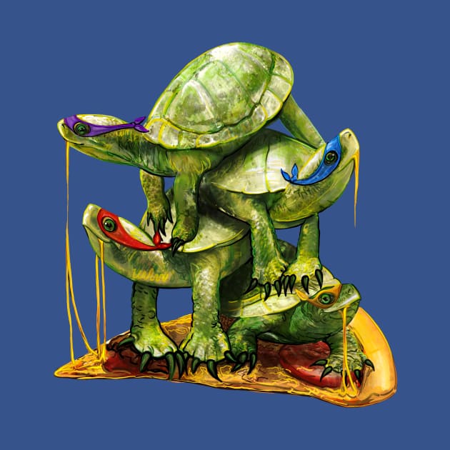 Heroes on an 8th slice - turtle tower! by art official sweetener