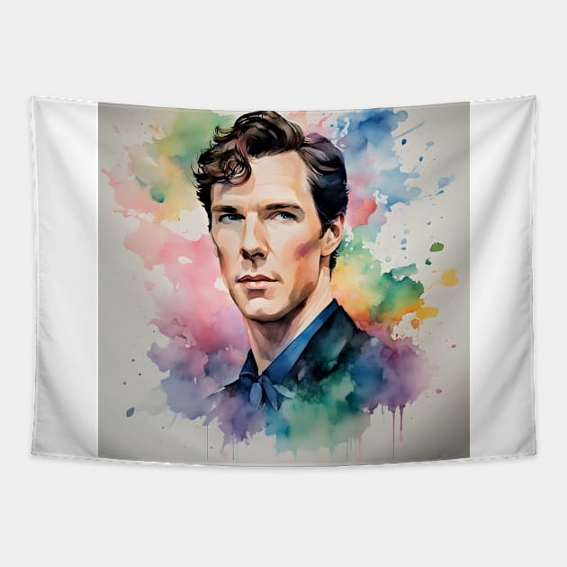 colorful sketch with   Benedict Cumberbatch Tapestry by bogfl