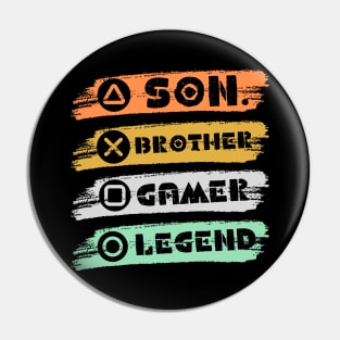 Son Brother Gamer Legend Pin