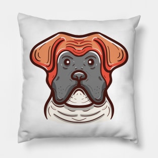 Cute boxer dog face Pillow