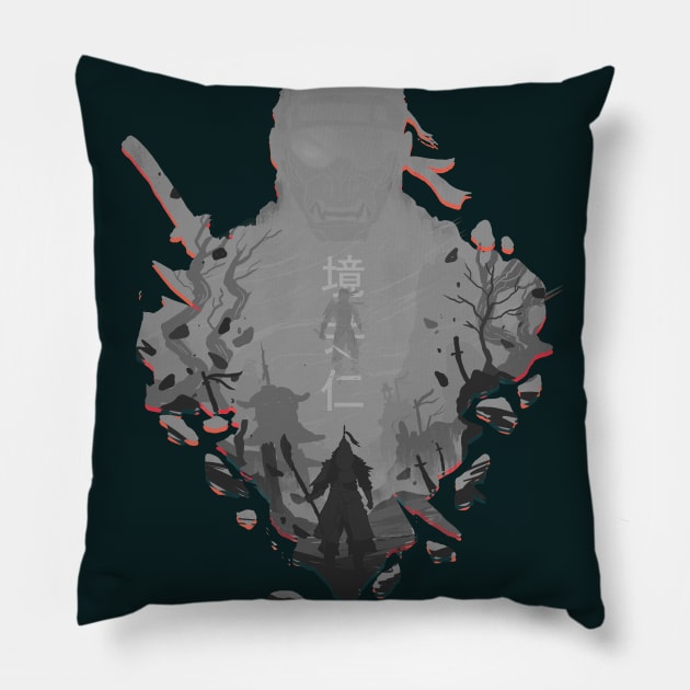 Lost Honor Grey v.:Ghost of Tsushima Pillow by Vertei