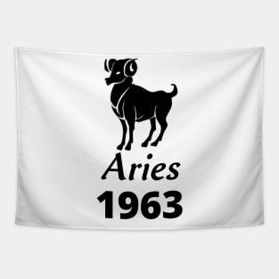 Black Aries Zodiac 1963 Tapestry