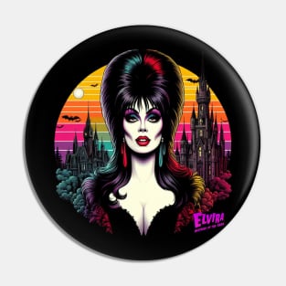 Elvira - Sunset Castle Magic Pin