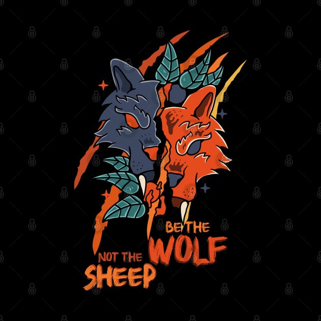 Be The Wolf Not The Sheep, Motivational quote by Quote'x