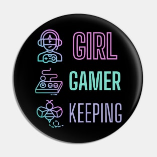 Girl Gamer Beekeeping Pin