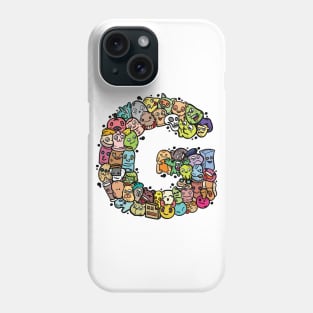 Alphabet Monster Doodle Letter G Monogram Phone Case