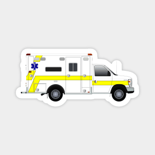 White E350 Horton Ambulance Yellow Stripe Magnet