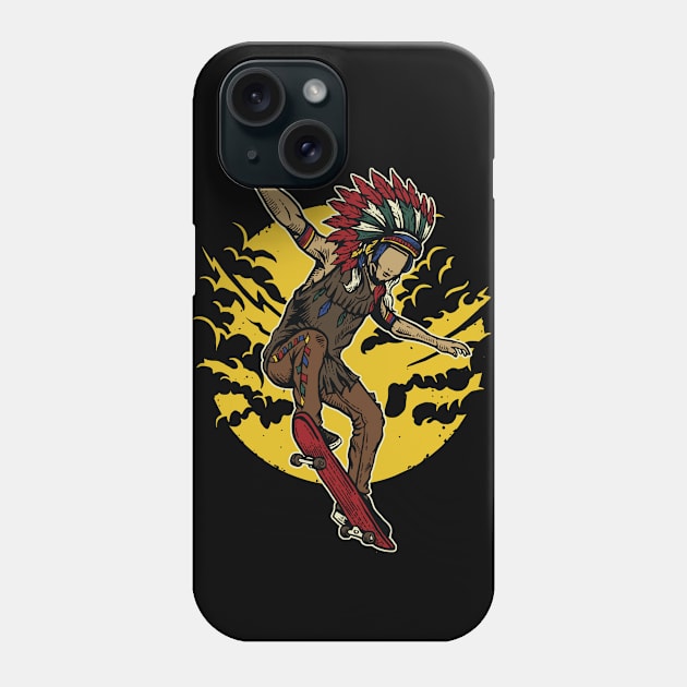 Indian Chief Skateboard Phone Case by MisfitInVisual