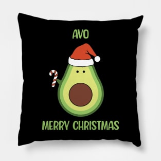 Avo Merry Christmas Funny Avocado Santa Hat Christmas Pun Pillow