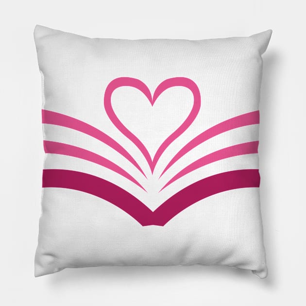 LOVE BOOKS (PINK) Pillow by MIZART